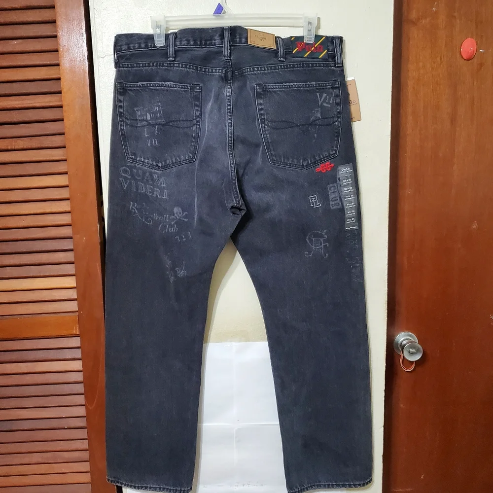 Polo Ralph Lauren RL Tigers Varsity P Graffiti Classic Fit Jeans - Picture 9 of 15